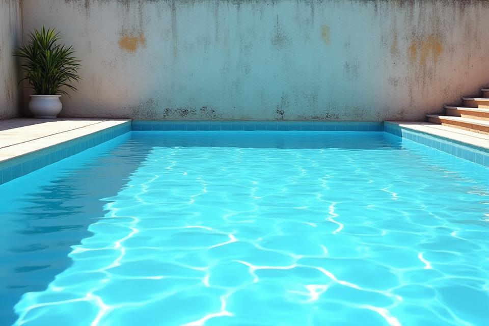 Bassin ancien rénové avec un liner moderne.